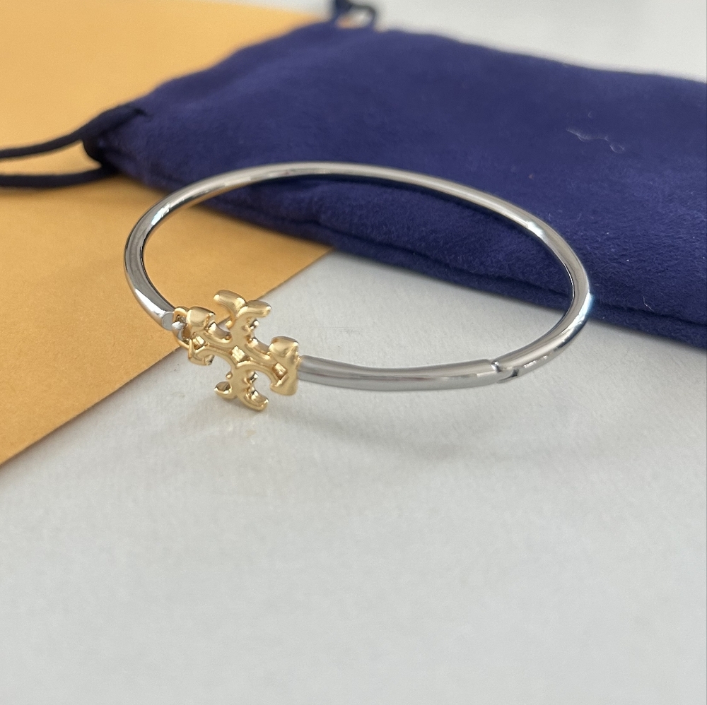 Tory Burch Elegant Silver and Gold Bangle Bracelet Firm.Price - Picture 5 of 6